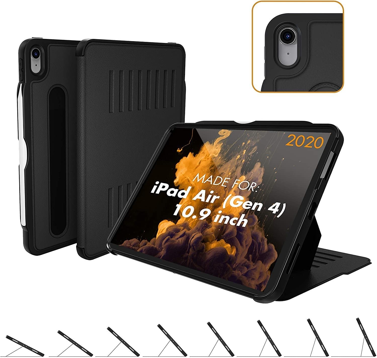 ZUGU (New Model) The Alpha Case Cover for 10.9 Inch iPad Air Gen 4 2020- Black