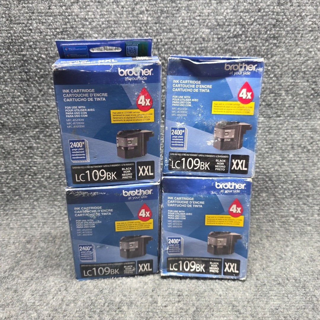 4X Genuine BROTHER LC109BK XXL Black Extra High Yield Ink Cartridges Exp 06/17