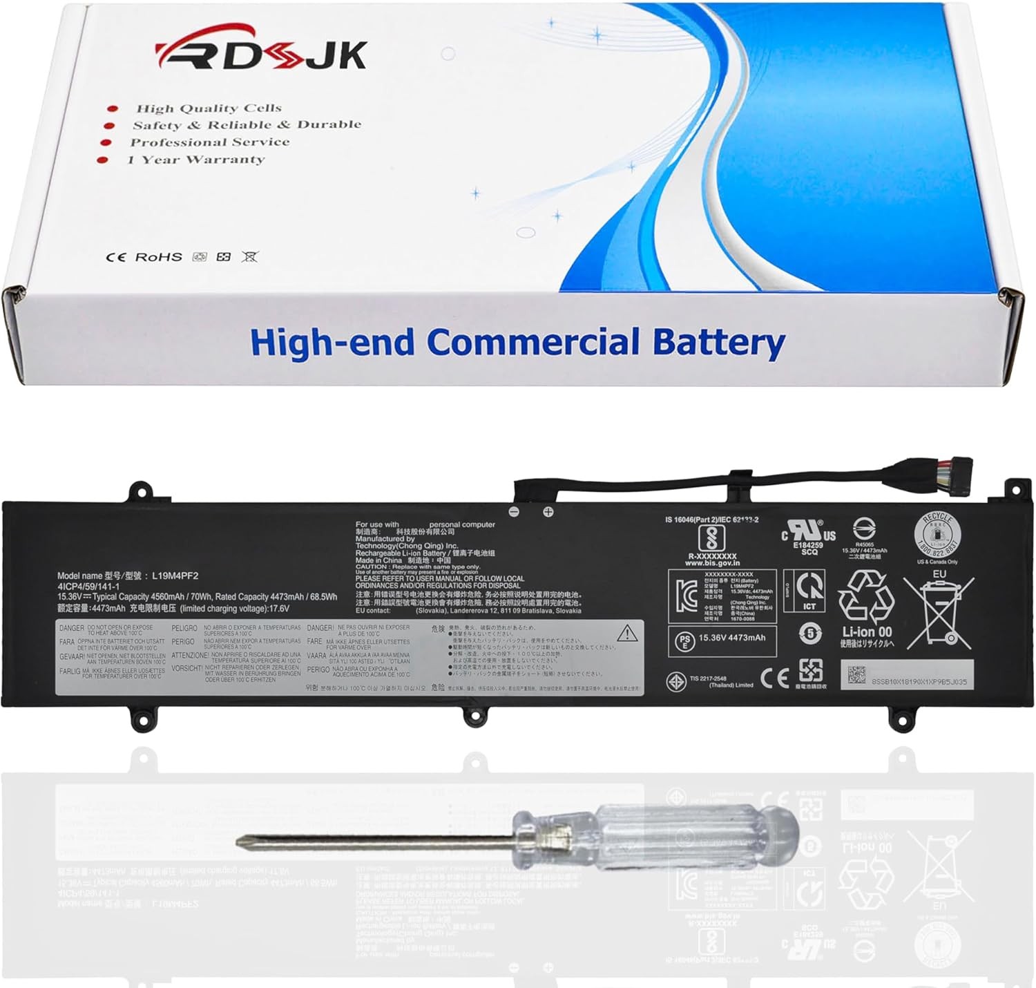 L19M4PF2 L19C4PF2 Laptop Battery for Lenovo S750 15 Yoga Slim 7 15 15 15IIL 15