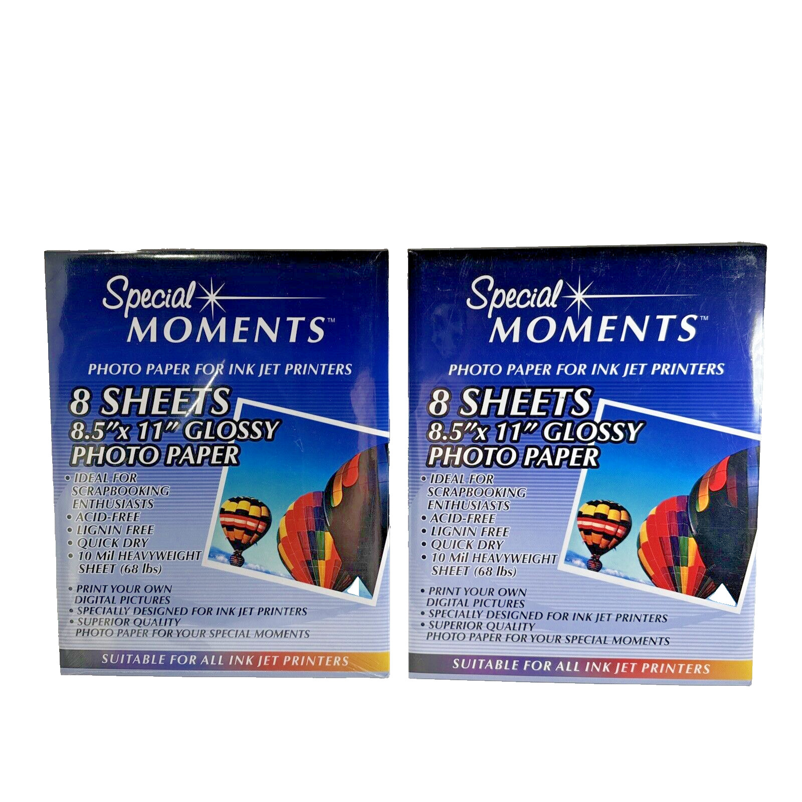 NEW SEALED 2X 8 Pks Special Moments 8.5” x 11” Glossy Photo Paper
