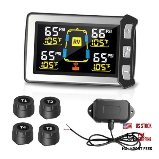 RV Tire Pressure Monitoring System, Gen 2 Tire Pressure Monitor with 4 Sensors