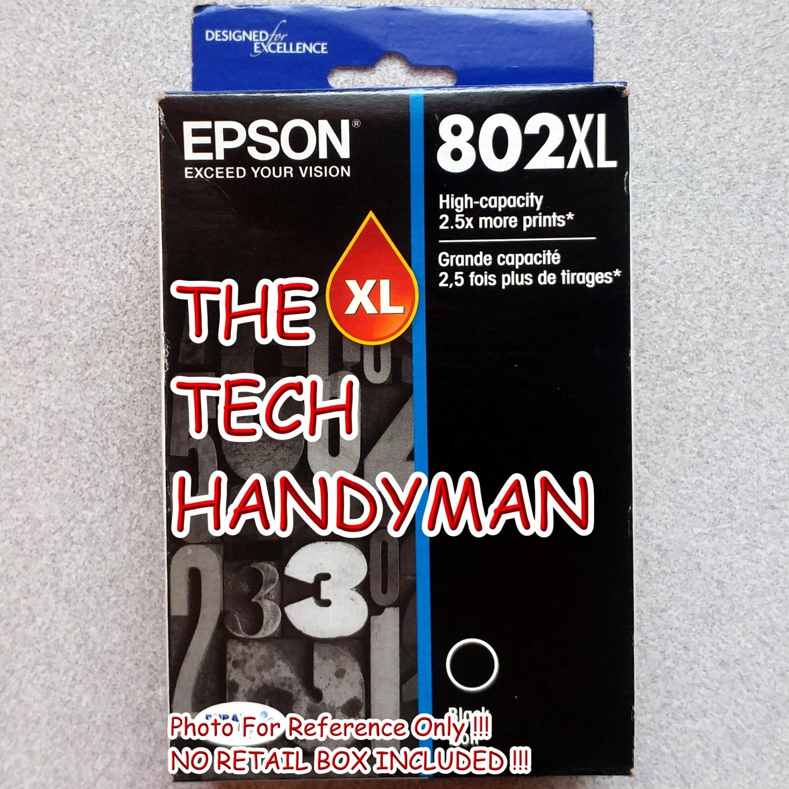 EPSON GENUINE 802XL BLACK INK (NO RETAIL BOX) for the WORKFORCE WF-4740