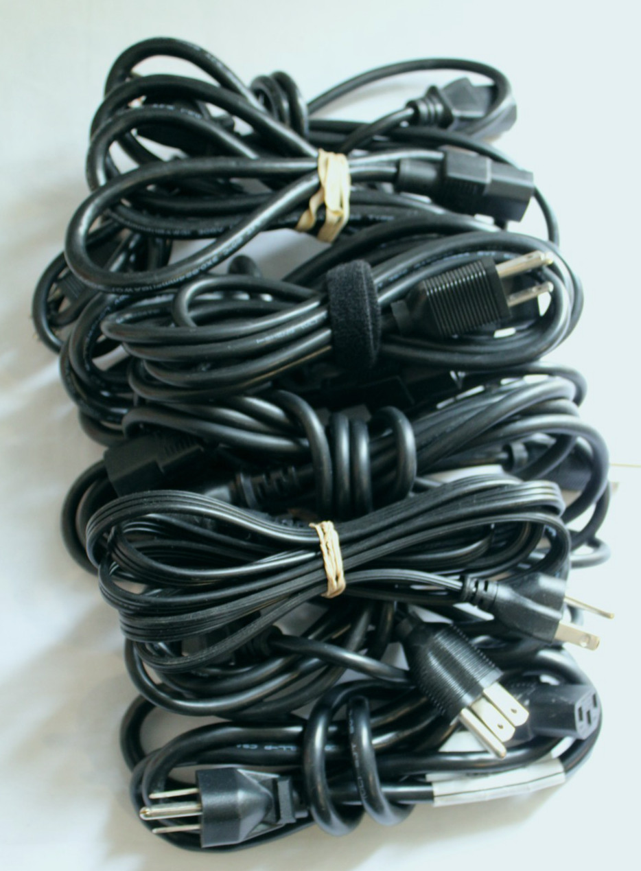 Lot of 10 6 ft. Computer AC Power Cable 18 AWG 300V  3 Prong Power Cord