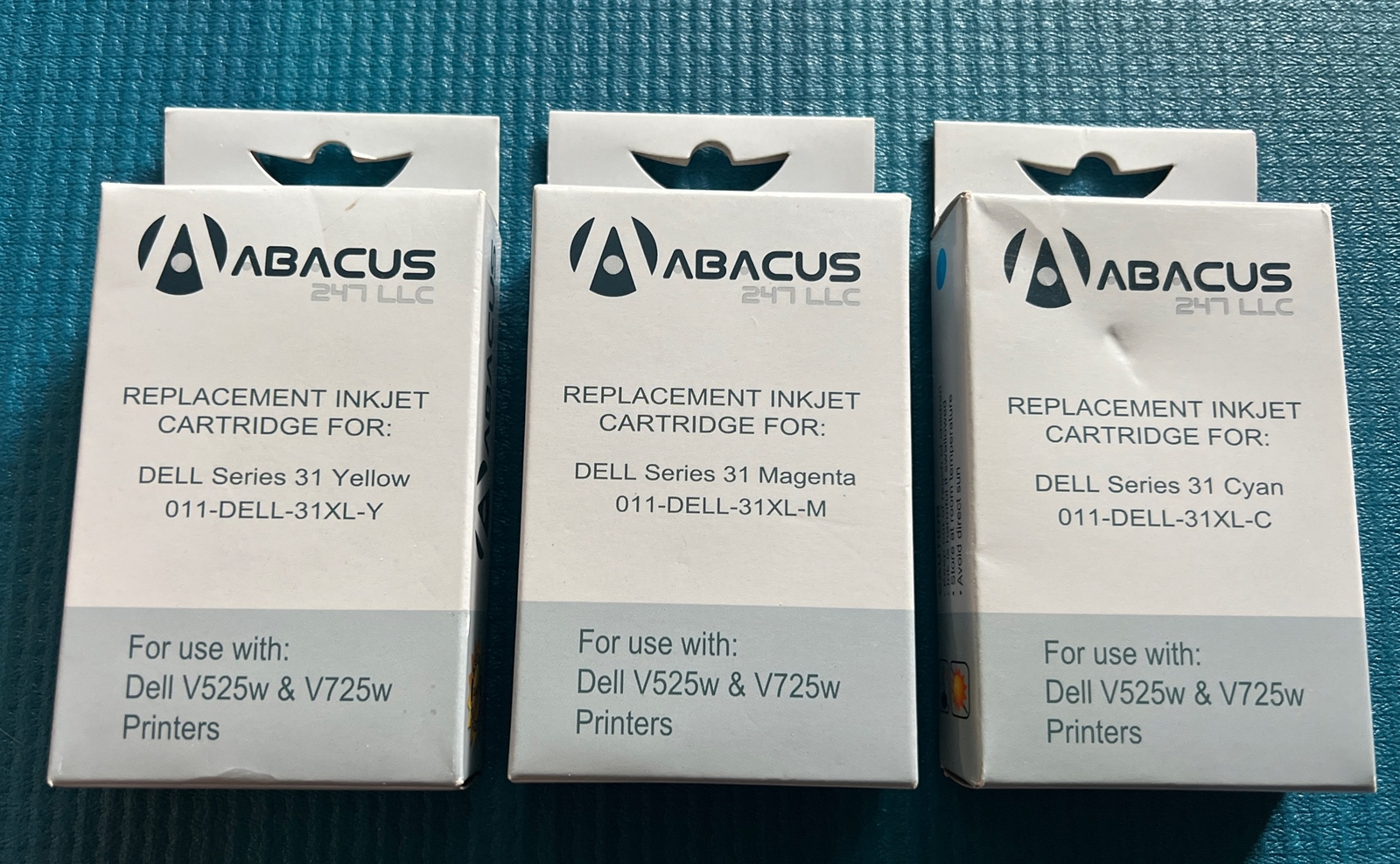 DELL Series 31 Yellow Magenta Cyan Ink Cartridge. Brand New Sealed Box Abacus
