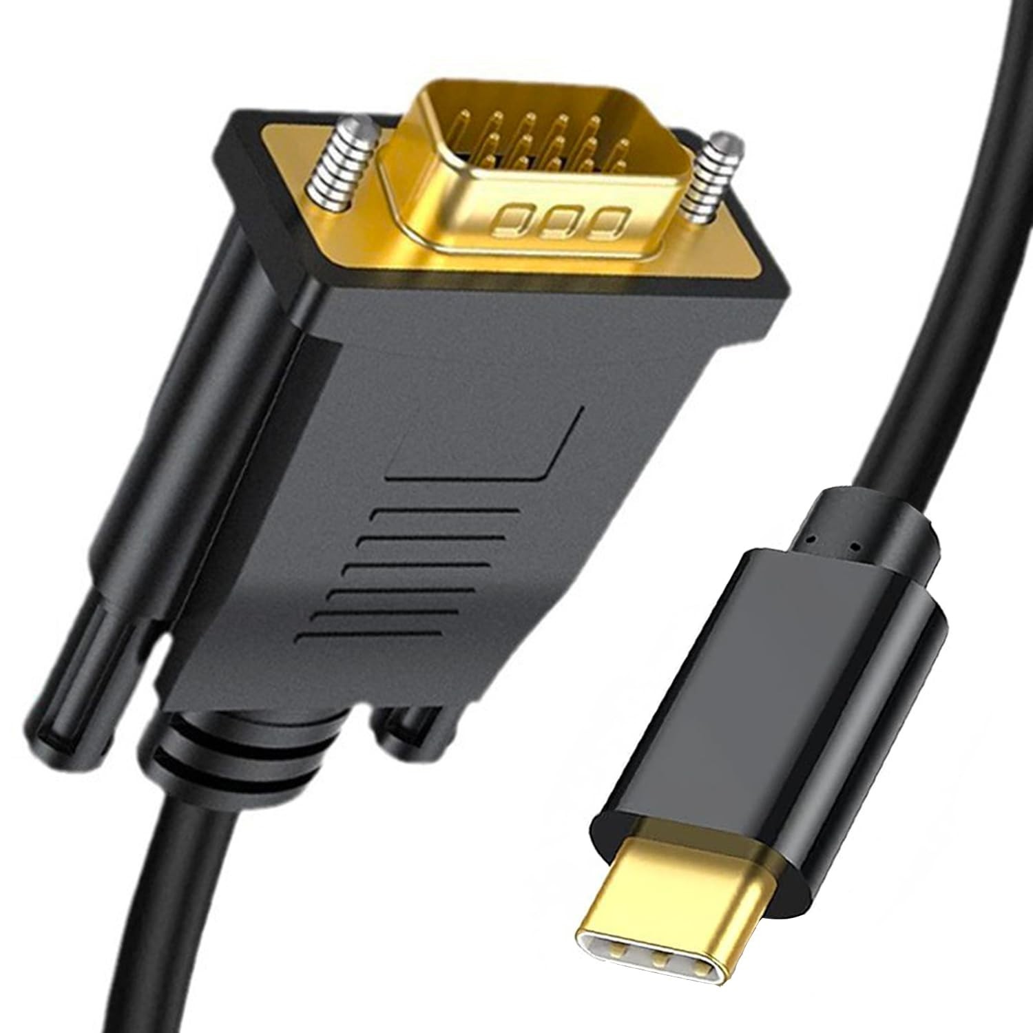 AKWOR USB C to VGA Cable 6FT, 1080P@60Hz VGA to USB C Adapter Video Converte