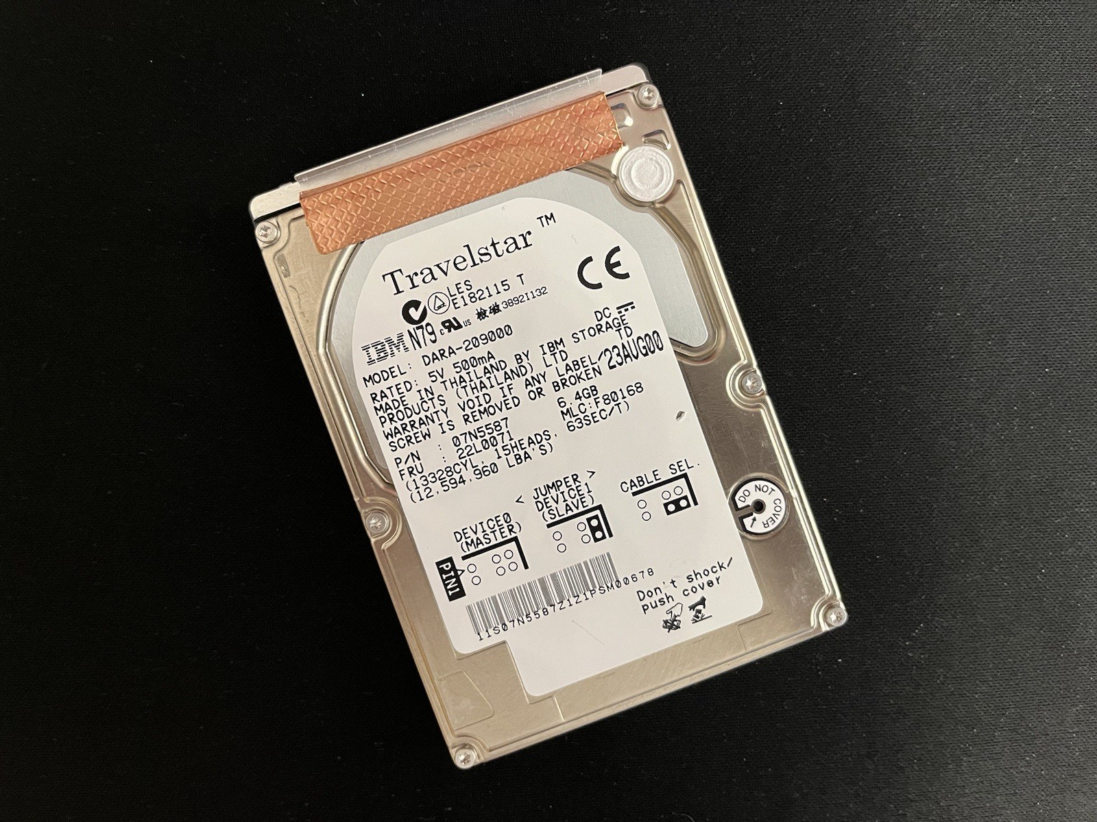 IBM 6.4GB 2.5" IDE Laptop Hard Drive Travelstar DARA-209000 4200rpm 2MB