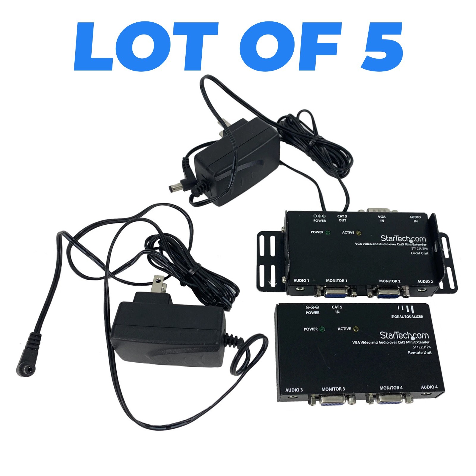 LOT OF 5 Startech VGA ST122UTPA Video and Audio over Cat5 Mini Extender