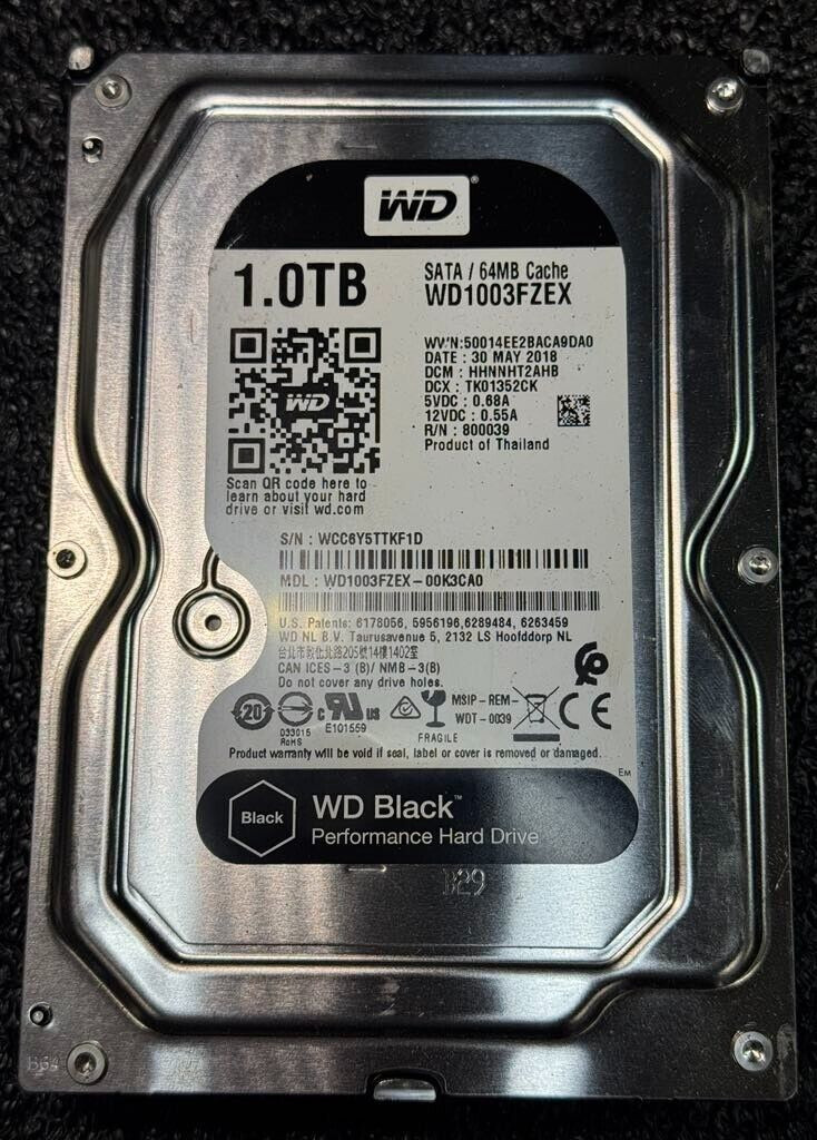 WD WD1003FZEX-00K3CA0 1TB 7.2K RPM 64MB Cache 6Gb/s 3.5" SATA HDD