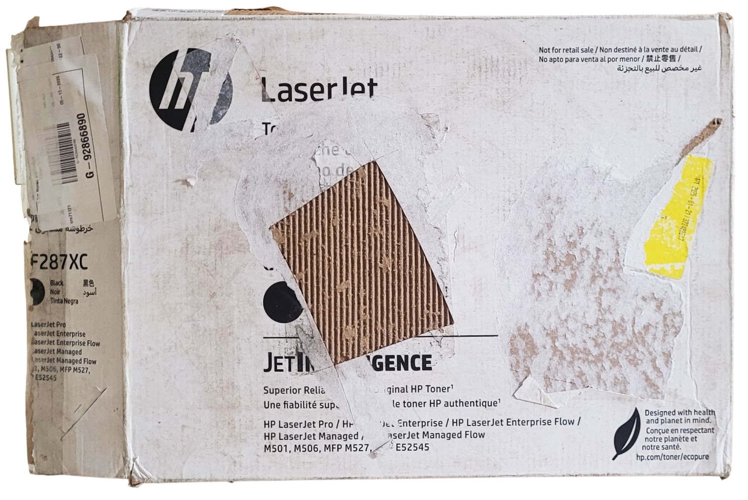 HP LaserJet CF287XC Black Toner Cartridge With Open Rough Box Weight: 2lb:13.7oz