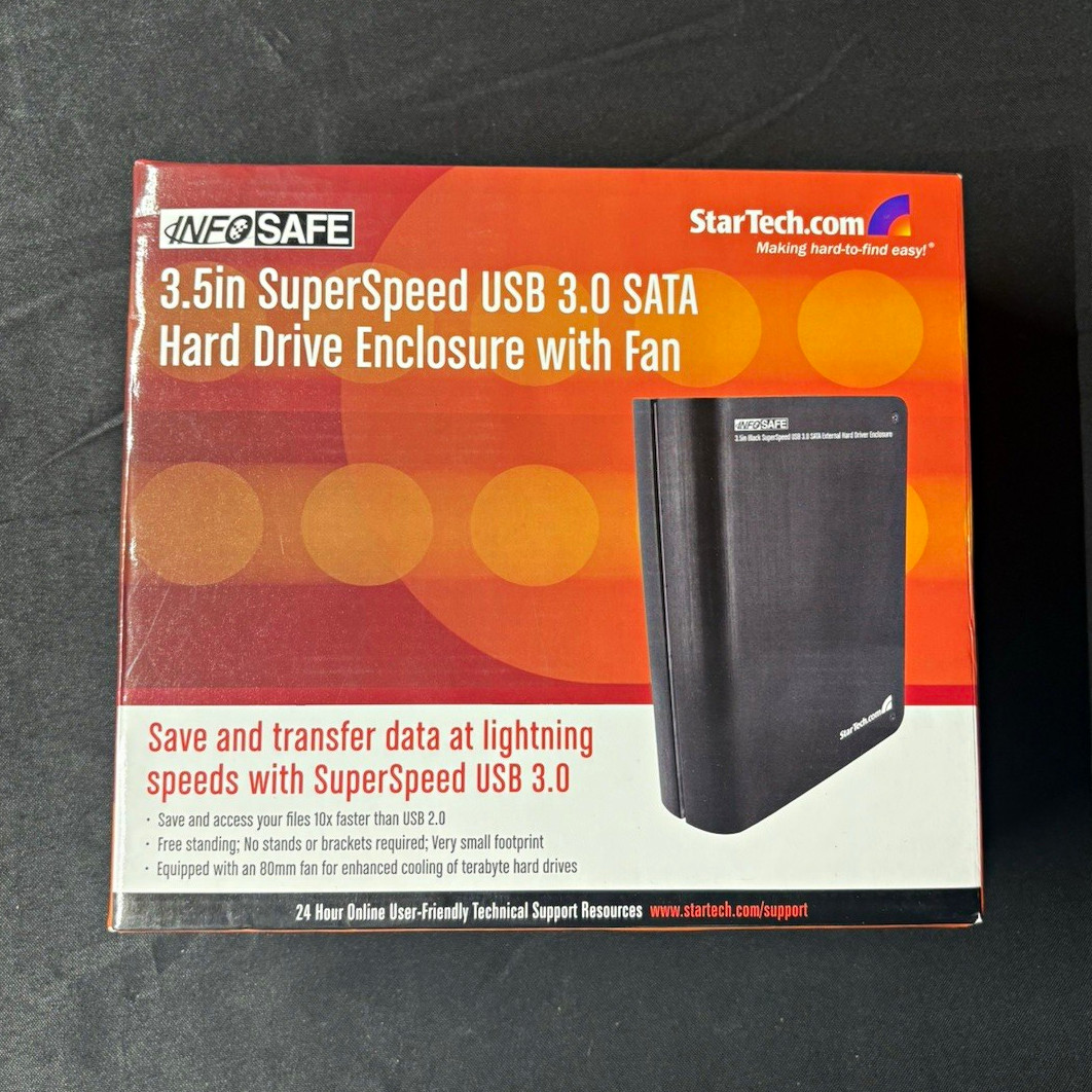 StarTech.com 3.5in USB 3.0 SATA I/II/III HDD Enclosure w/ Fan, Black S3510BMU33