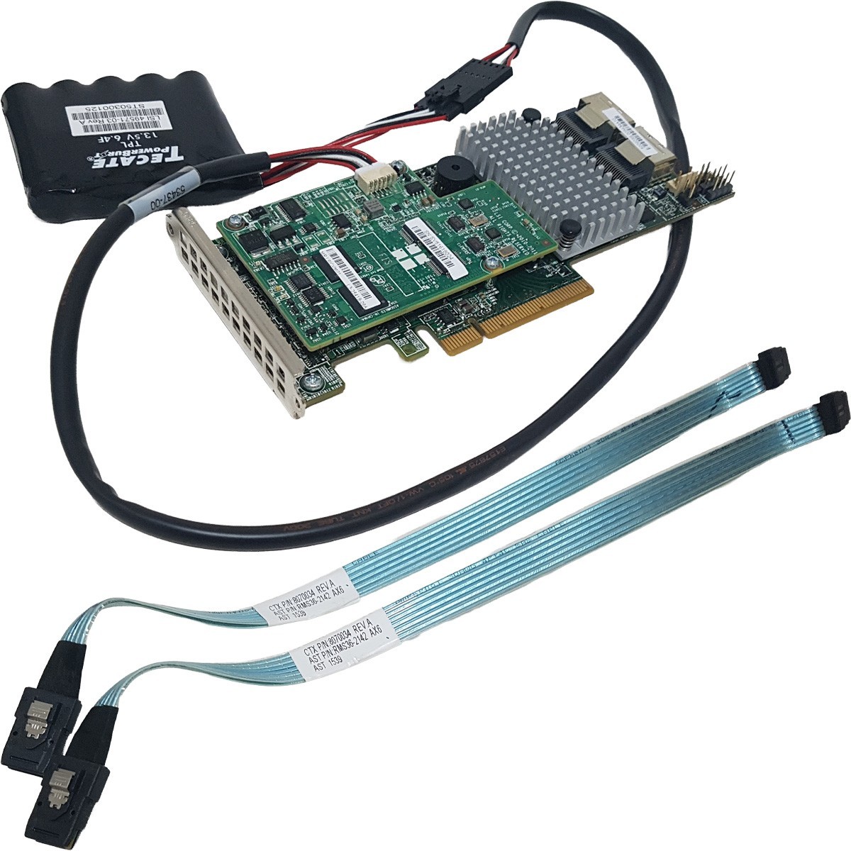 LSI MR SAS 9266-8i Dual-Port 6Gb PCIe x8 RAID Controller +2x SAS Cable +BBU LP