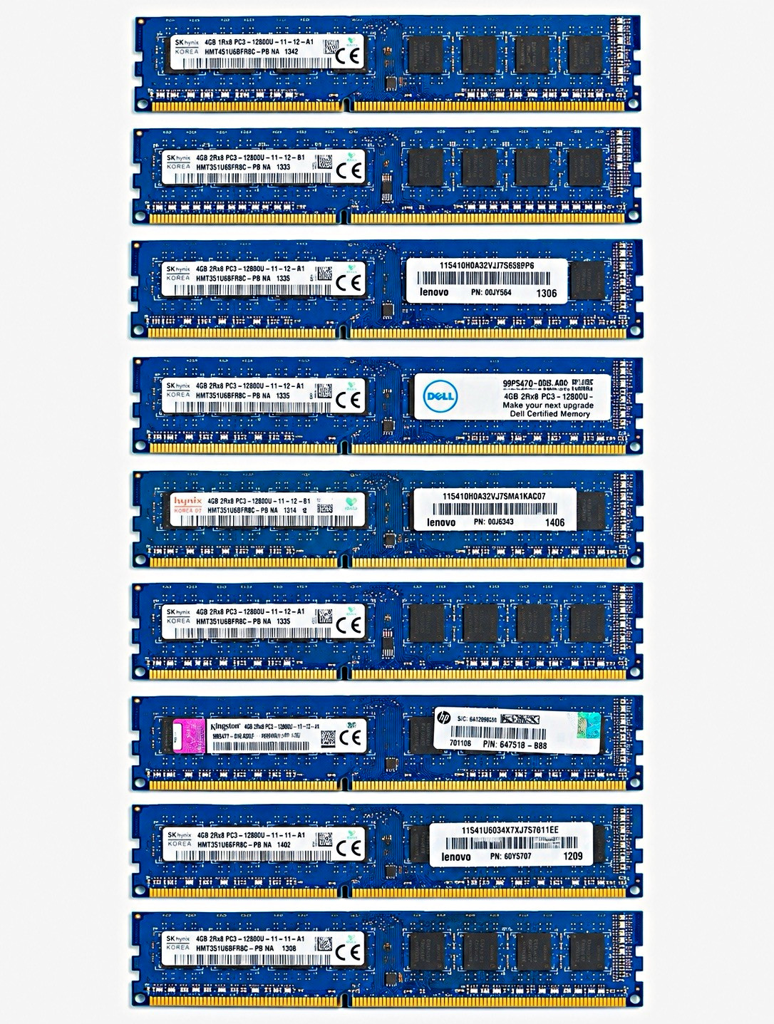 SK hynix Lenovo HP Dell 32GB (8x4GB) DDR3 PC3-12800U 240-Pin DIMM