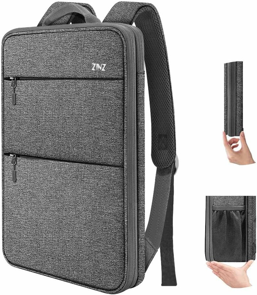 ZINZ Slim & Expandable Laptop Backpack 15 15.6 16 Inch Case, Water Resistant Tra