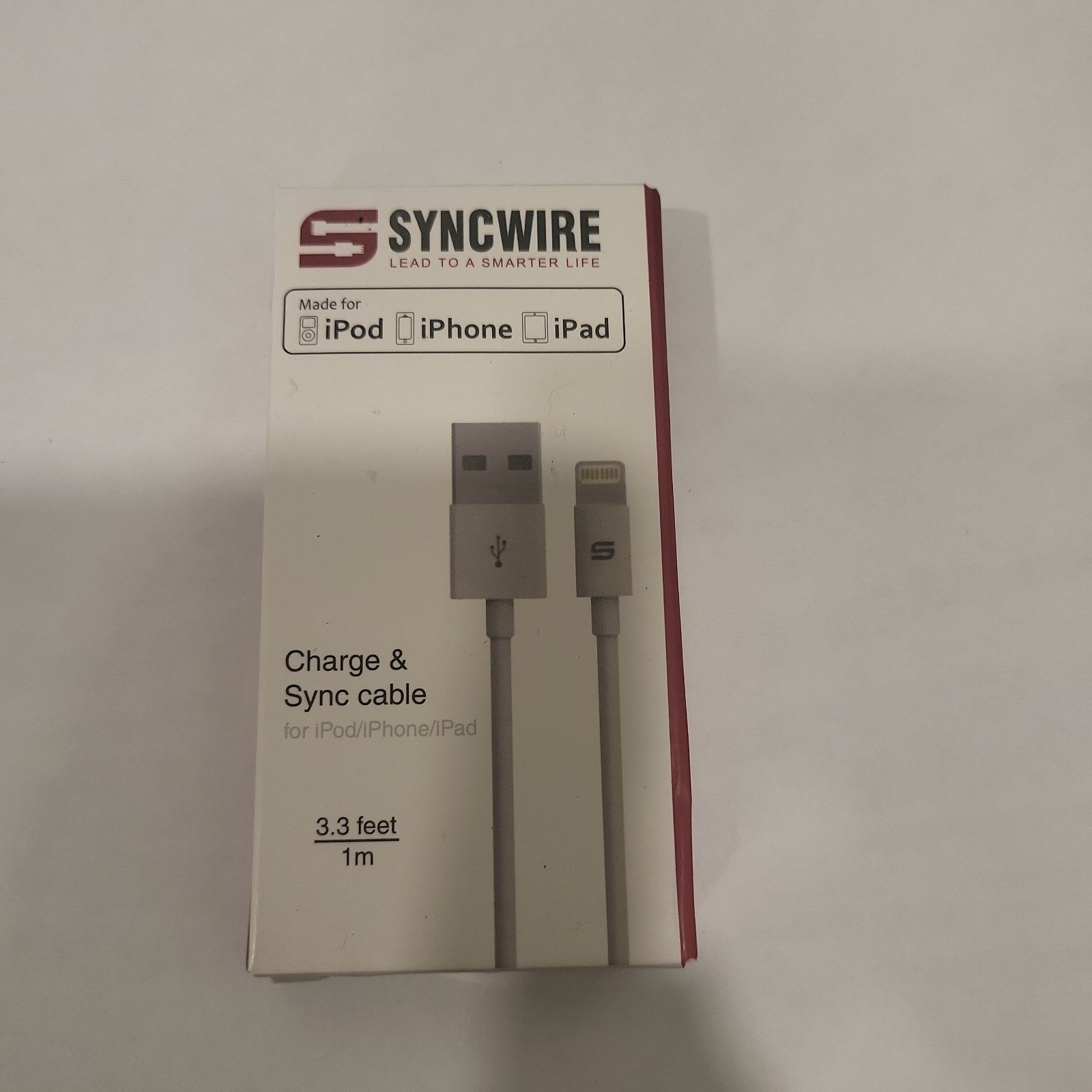 2X 3Ft Lightning Cable MFi USB Charge/Sync Cord for iPhone iPad White New