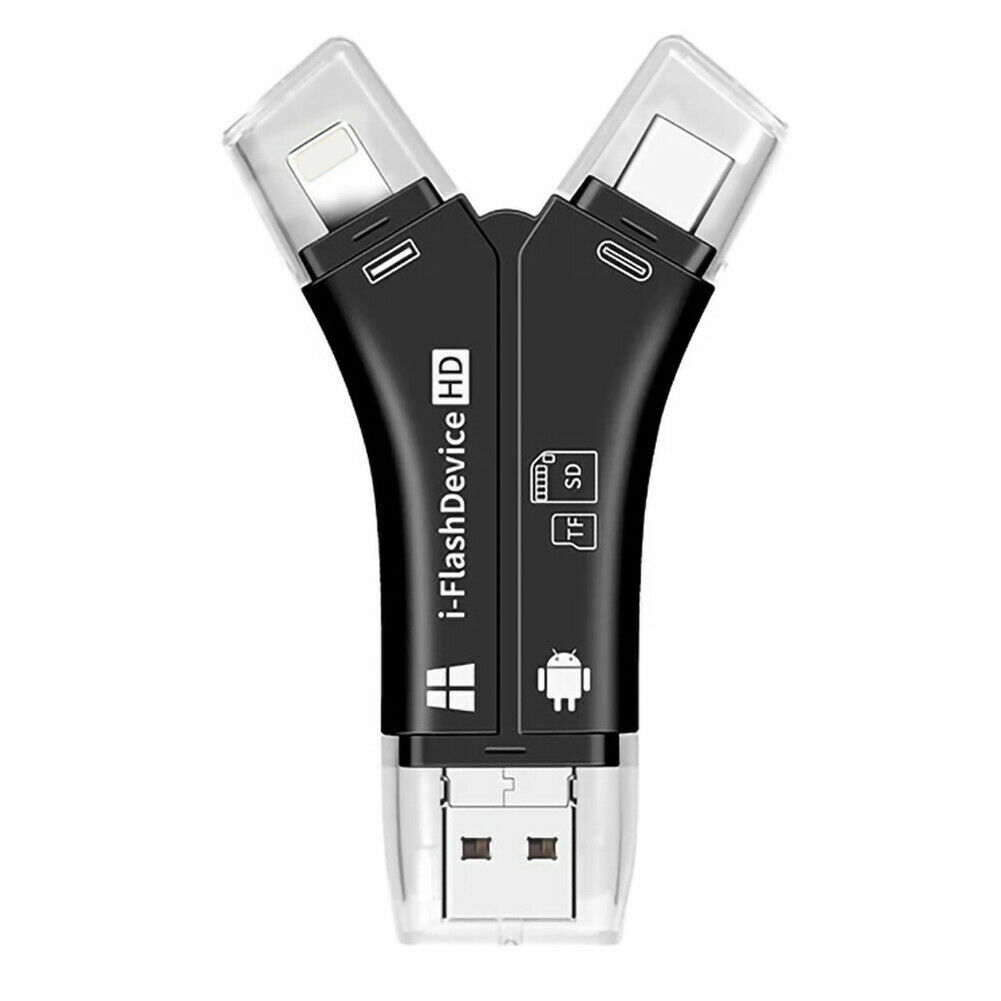 4in1 USB i-Flash Drive Micro SD/TF Memory Card Reader Adapter For Android iPhone