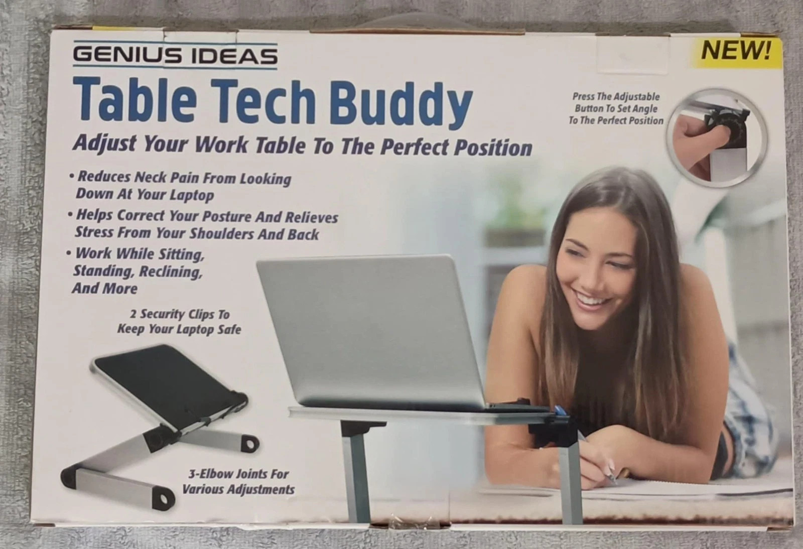 Genius Ideas Table Tech Buddy Adjustable laptop desk