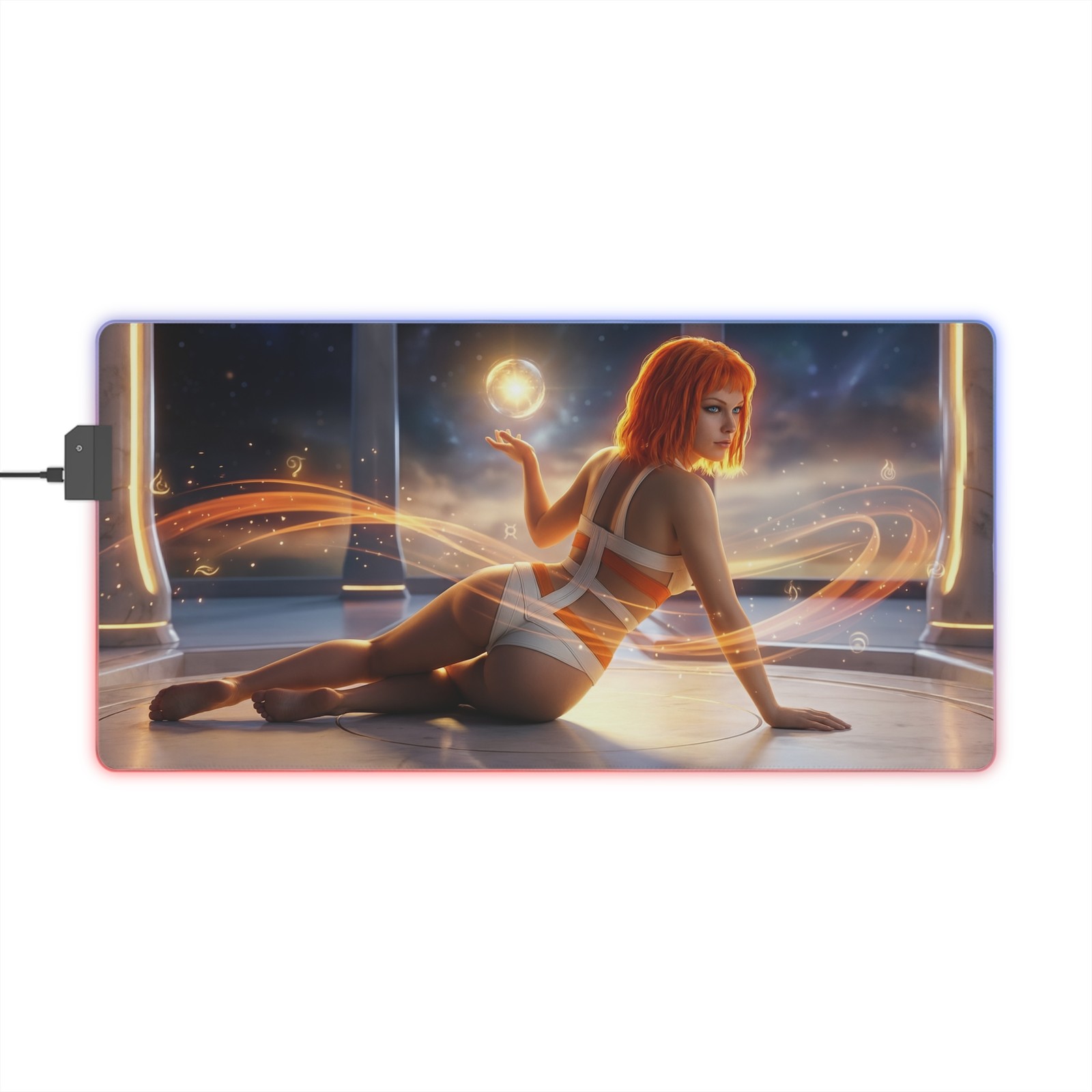 Leeloo Mouse Pad, The Fifth Element LED RGB Desk Mat, Gift for Gamer