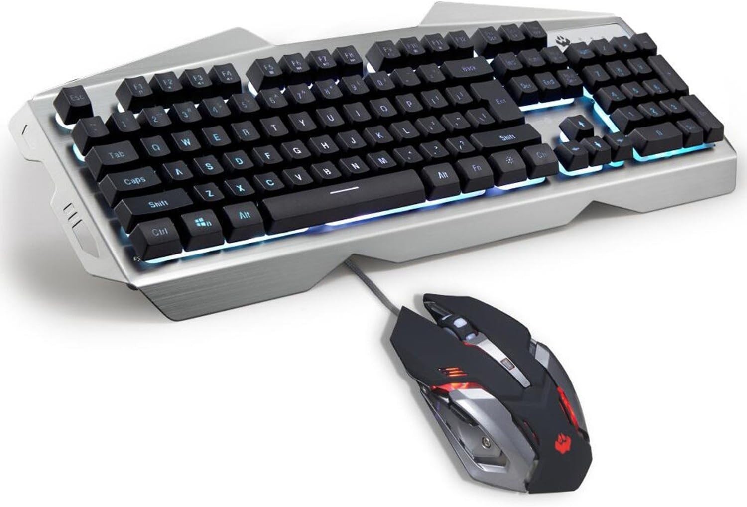 PAWHITS RGB Backlit Gaming Keyboard Mouse Combo USB Wired 104 Key Slight Flaw
