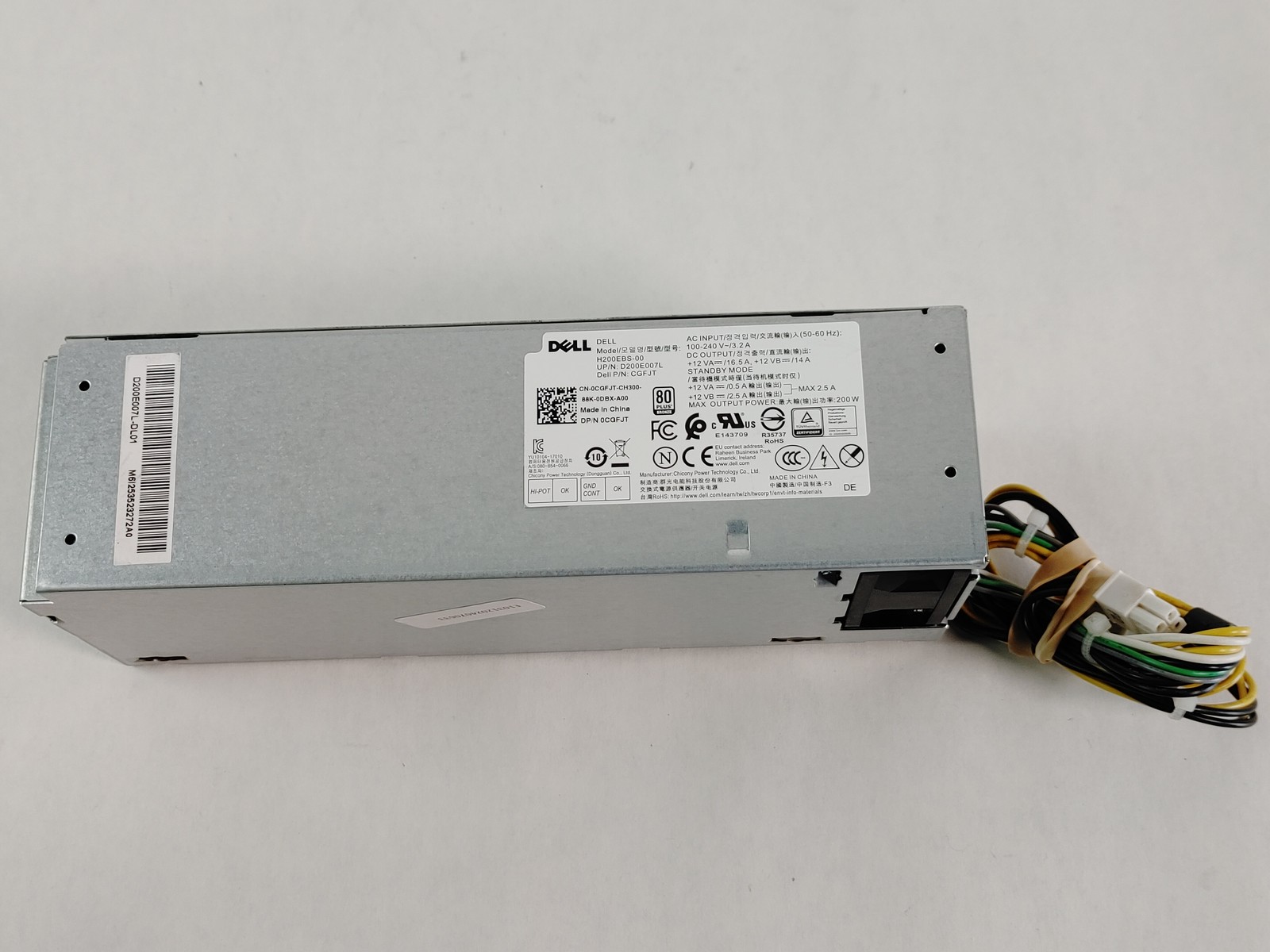 Lot of 2 Dell Inspiron 3470 6 Pin 200W SFF Desktop Power Supply CGFJT