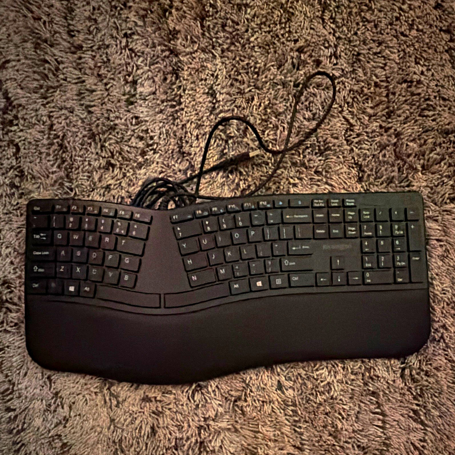Kensington Pro Fit Ergo Wired USB Keyboard Black Wrist Rest QWERTY EN K75400US