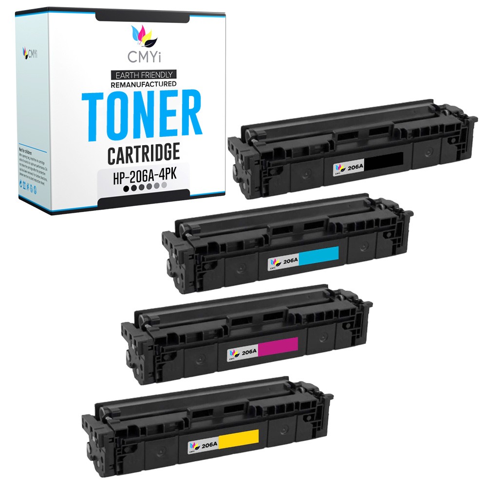 4-Pack CMYi Replacement 206A Toner Combo Pack for HP Color LaserJet Pro M255dn
