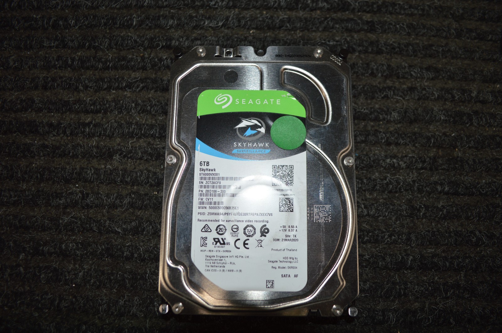 SEAGATE SKYHAWK 6TB 3.5" SATA 6GBps Hard Drive HDD ST6000VX001
