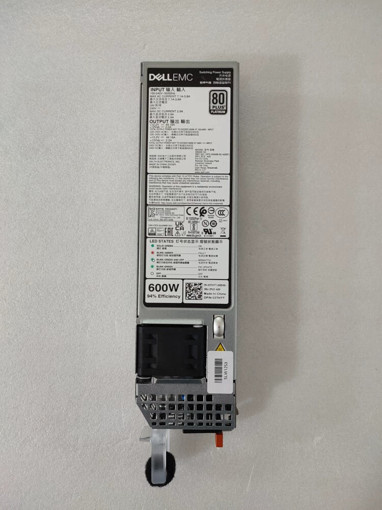 Dell Server 15th Generation 600W Power Supply for R350 Y20HJ 3THTT-