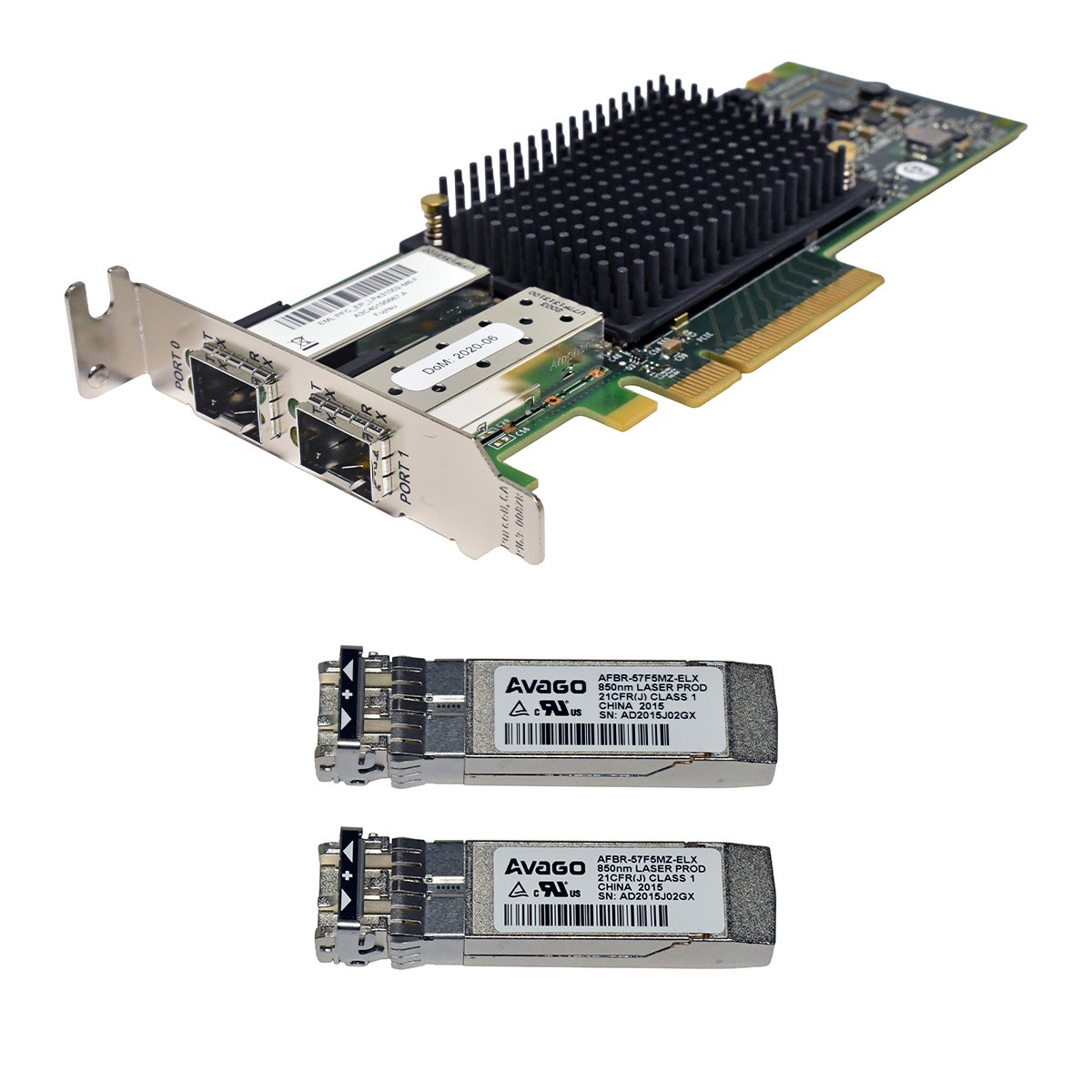 Fujitsu A3C40195667 Emulex LPE31002-M6 Dual Port 16G FC SFP+ PCIex8 HBA GBICs LP
