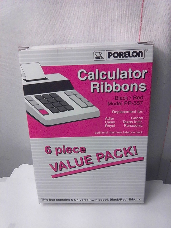 Calculator Ribbons Prolong Red/Black 6 Pack PR-557 New Sealed