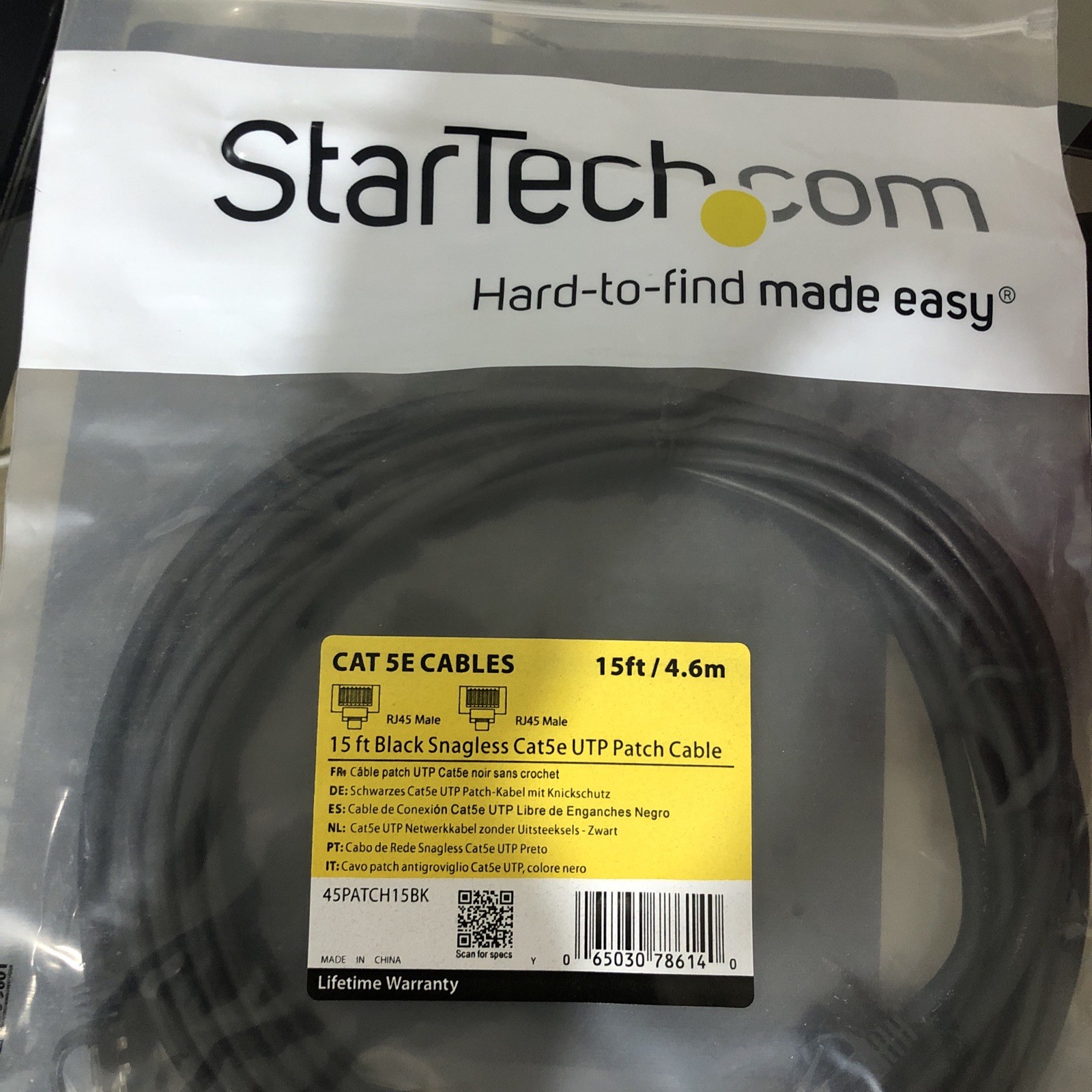 StarTechcom 45PATCH15BK Cable