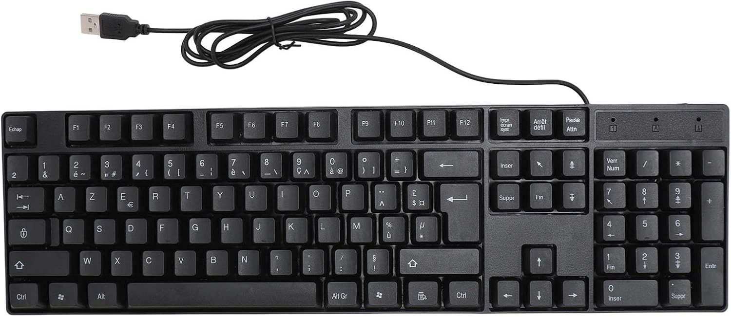USB Wired Gaming Keyboard 1 Pcs Ergonomic French Azerty Layout For Laptop Office
