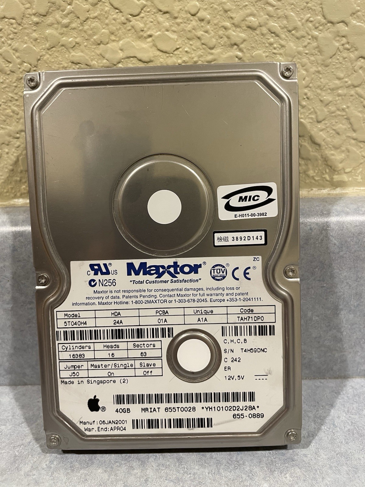 Maxtor 5T040H4 IDE Hard Drive - 40 GB - Tested (039)