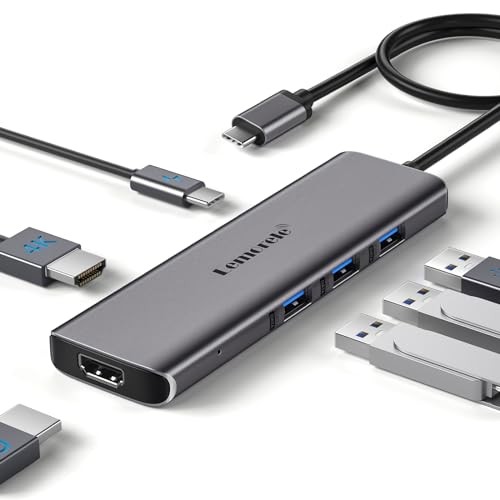 GRAY - LEMORELE USB C TO DUAL HDMI ADAPTER TC73 PLUS