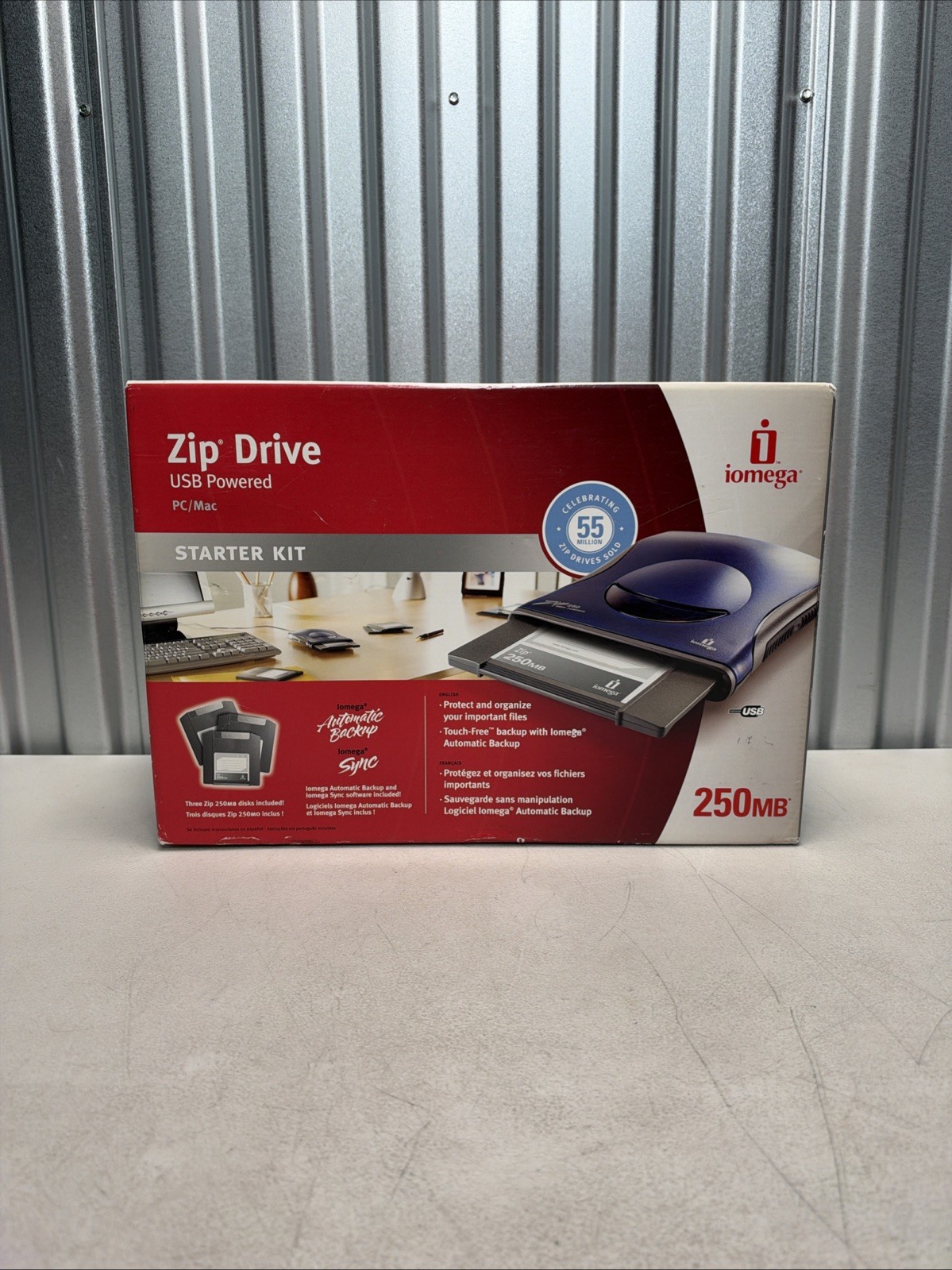 NEW Iomega 31653 Zip 250 MB USB Powered Starter Kit w/3 250 Disks SEALED