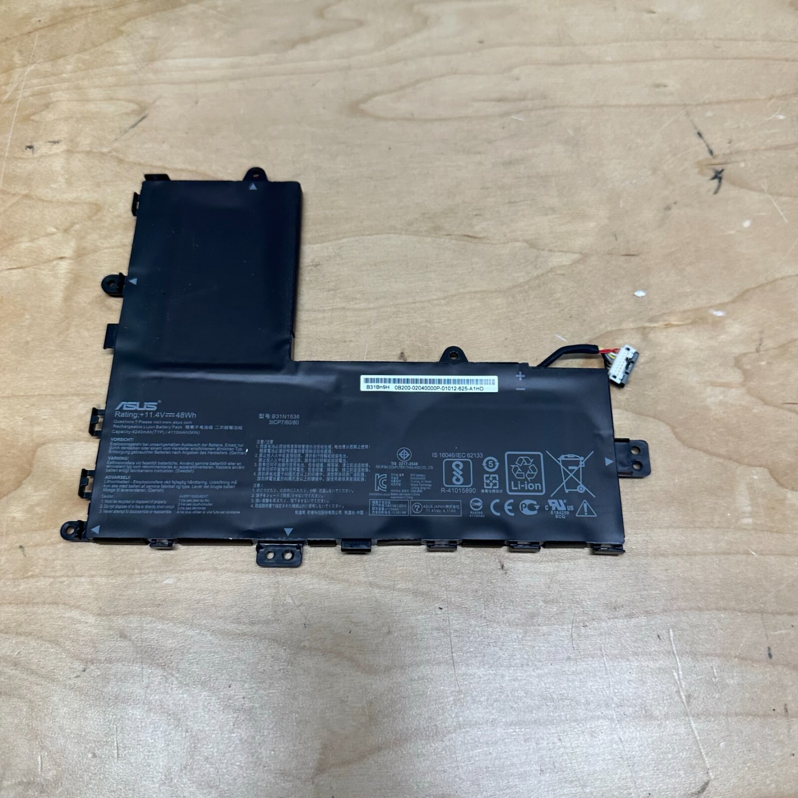 Asus  VivoBook TP201SA-DB01T OEM 11.4V 4240mAh 48Wh Battery B31N1536