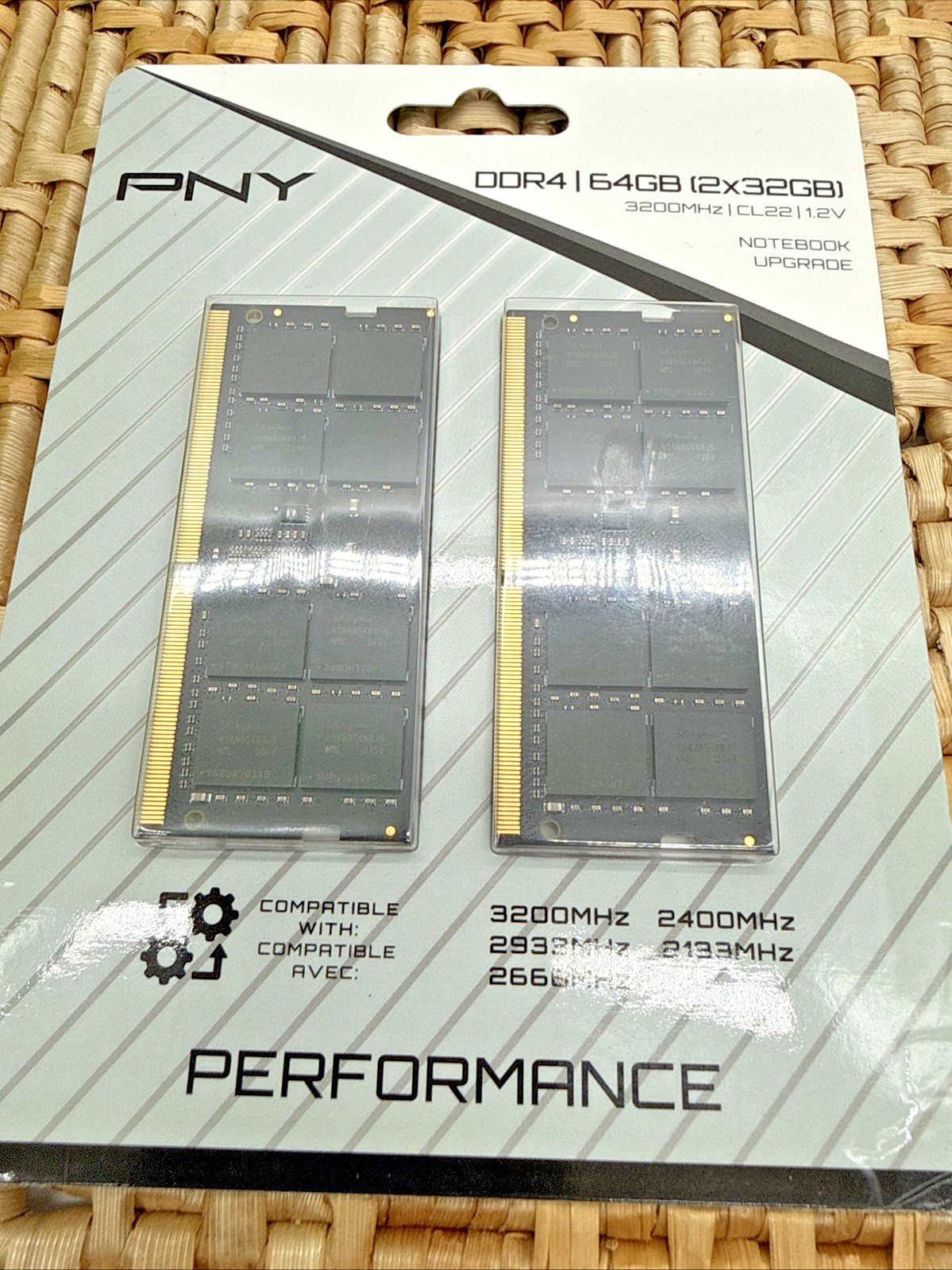 PNY MN64GK2D43200TB Performance DDR4 Notebook Laptop RAM 64GB (2x32GB) 3200MHz