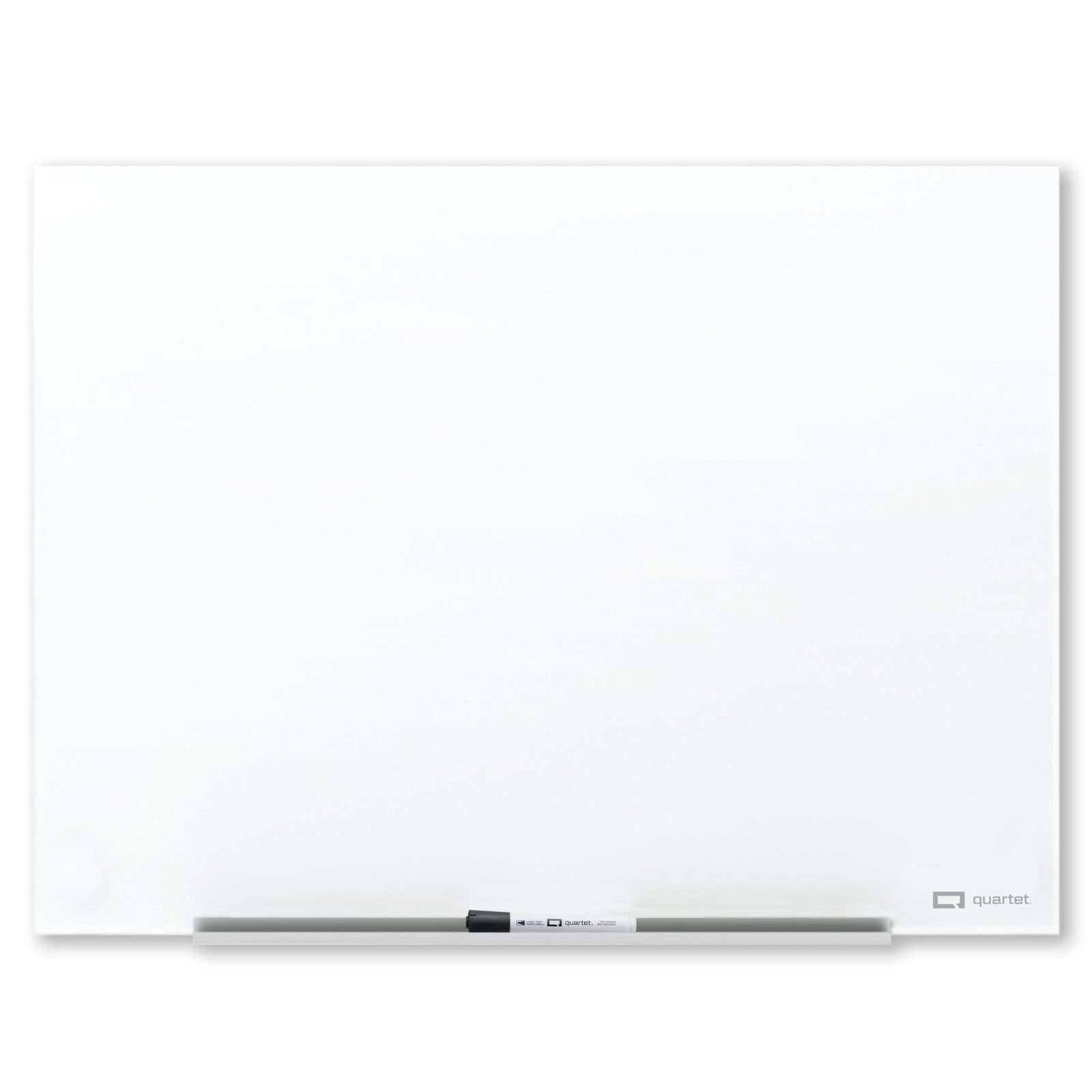 Magnetic Glass Dry Erase Board 4' x 3' AWhite Quartet InvisaMount Anti-Glare