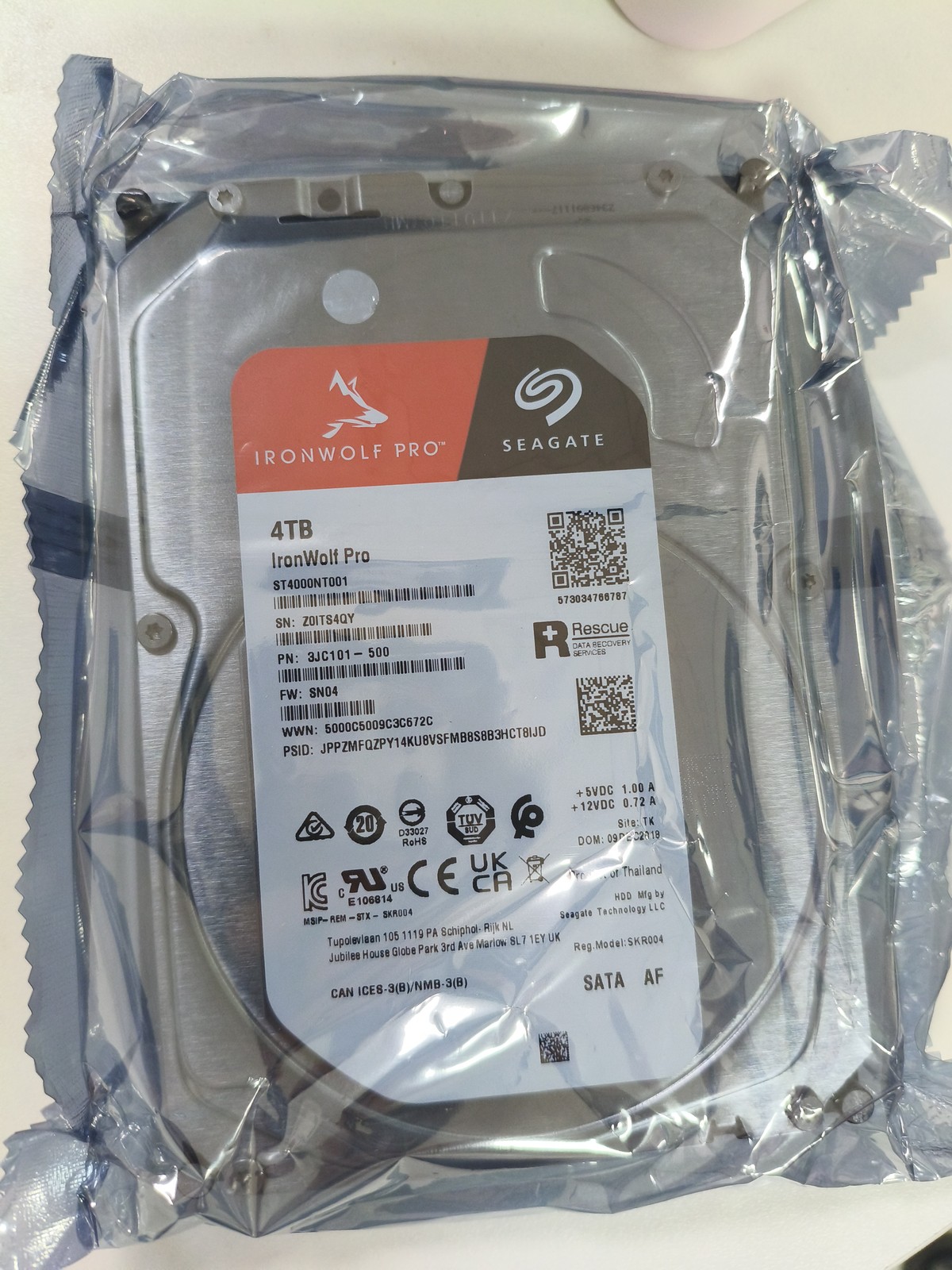 ST4000NT001 HDD Compatible 4TB Seagate IronWolf Pro 7200RPM 256MB SATA HDD 3.5"