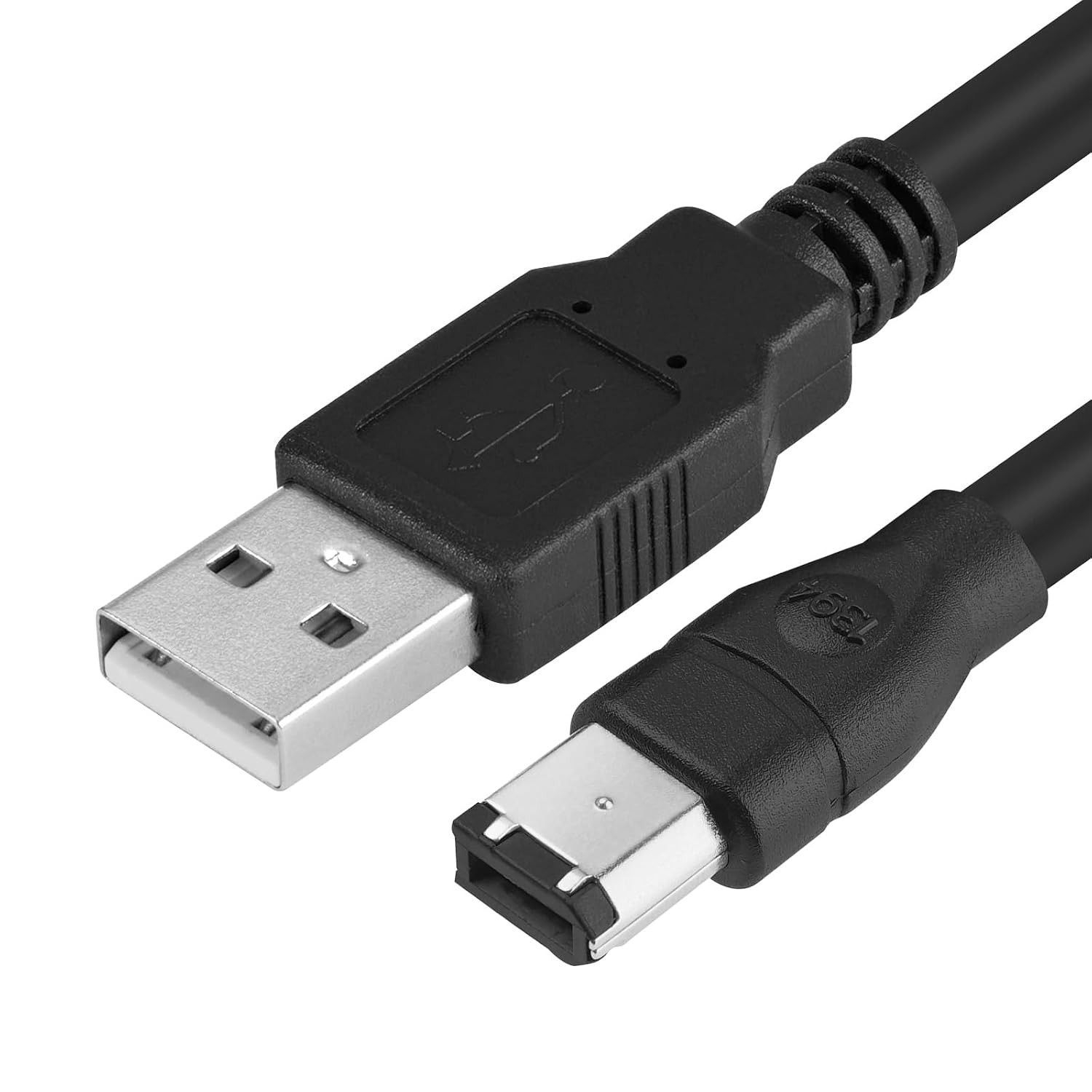 Firewire to USB Adapter Cable 6-Pin IEEE 1394 to USB 2.0 Male Converter Black