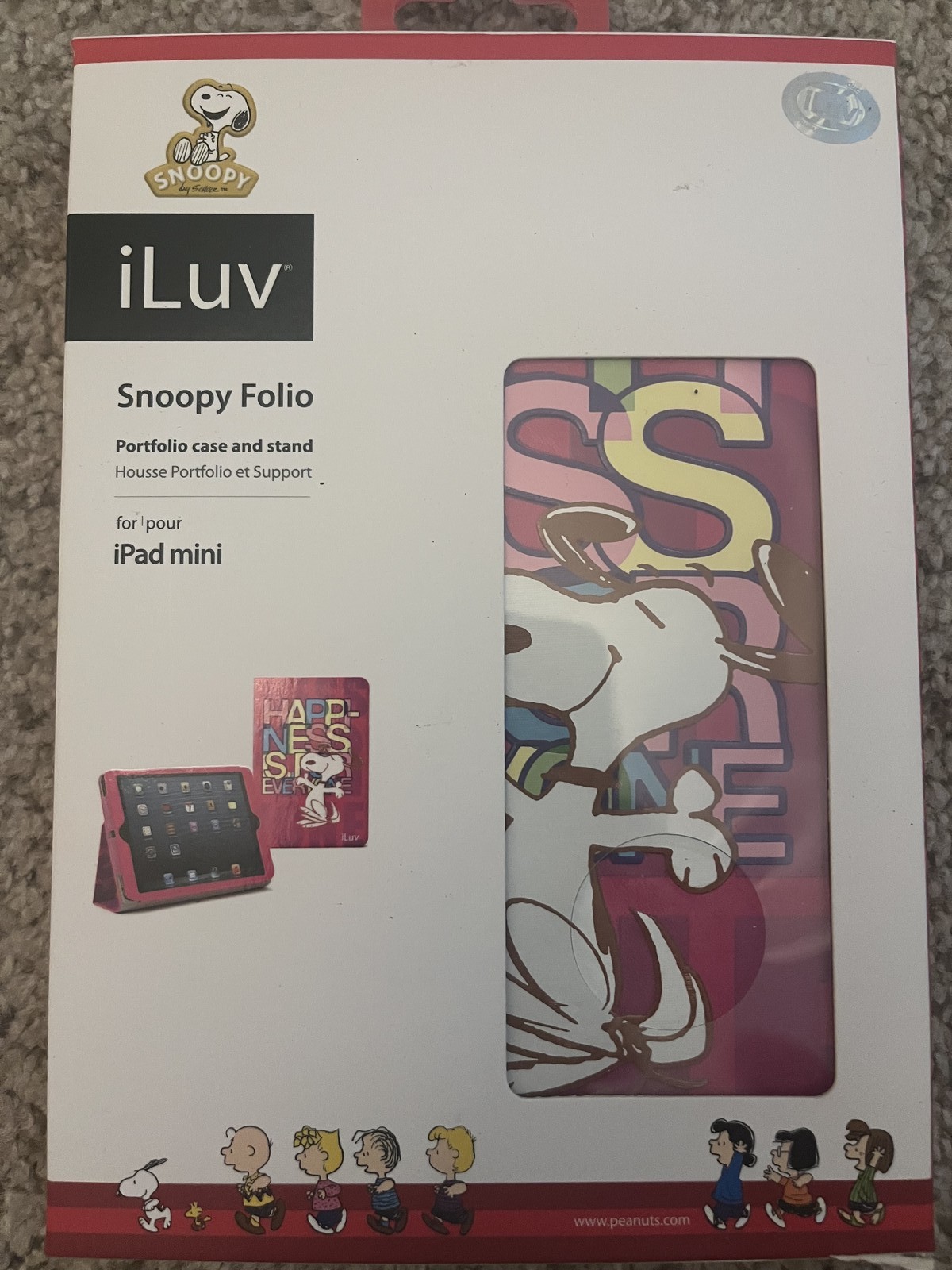 iLuv Snoopy Peanuts Folio Case Stand for iPad mini Pink AM2SNOFTR NIB