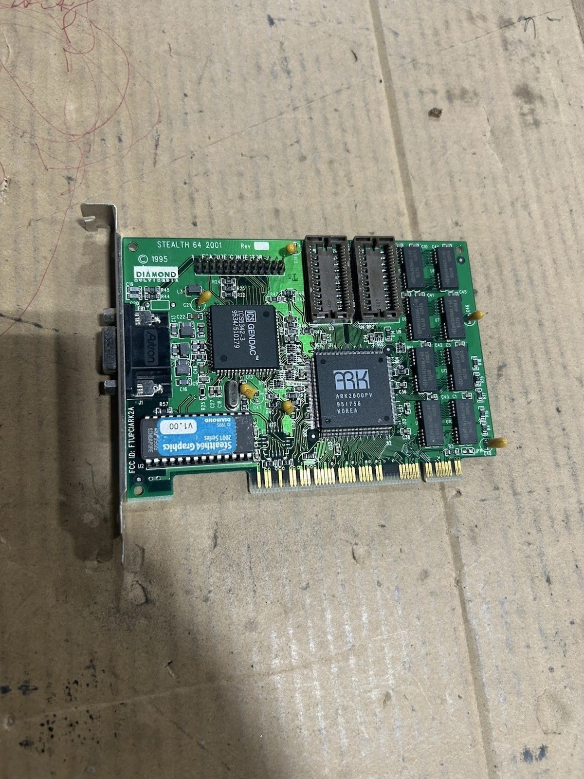Vintage Diamond Stealth64 2001 ARK2000PV 1mb PCI VGA Video Card - Working READ