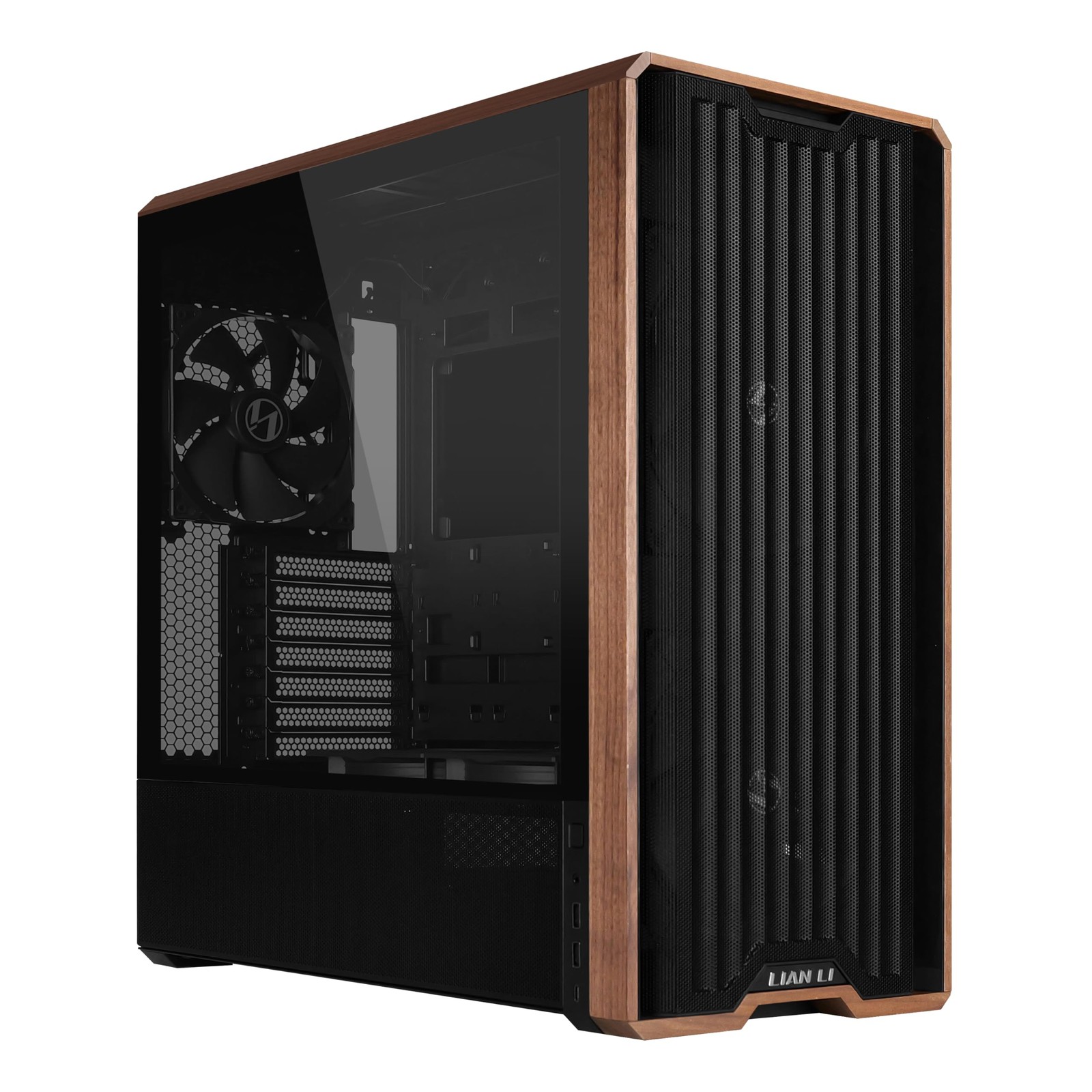 217 Genuine Walnut Wood Computer Case, Mid-Tower PC Case with 5 Pre-Installed
