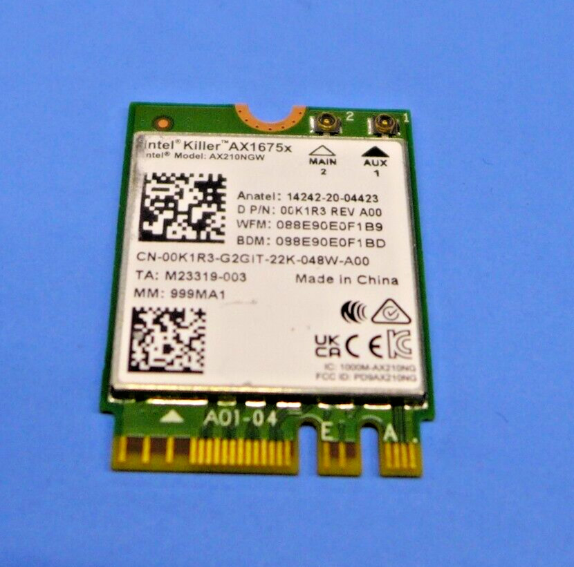 Intel Killer AX1675x WLAN WIFI 802.11ax Bluetooth Wireless Card Dell 0K1R3