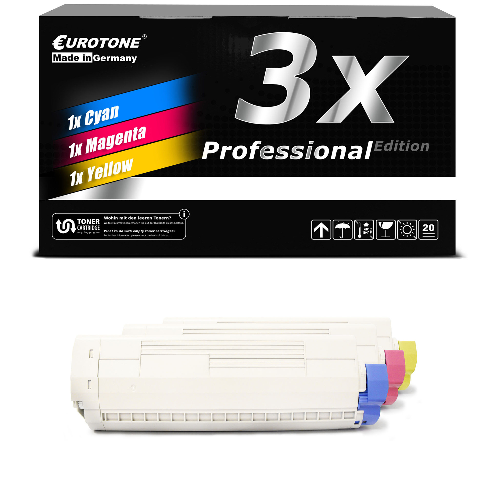 3X PRO Cartridge For OKI Color ES 3032 DN DTN Color Set
