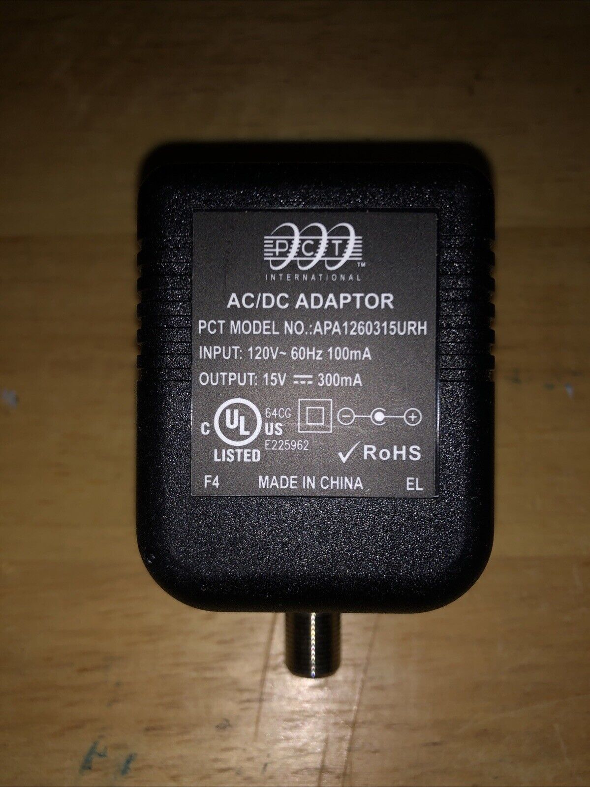 PCT AC/DC Adapter Power Supply for Signal Amplifier, A-PA-1260315U, DC 15V 250mA