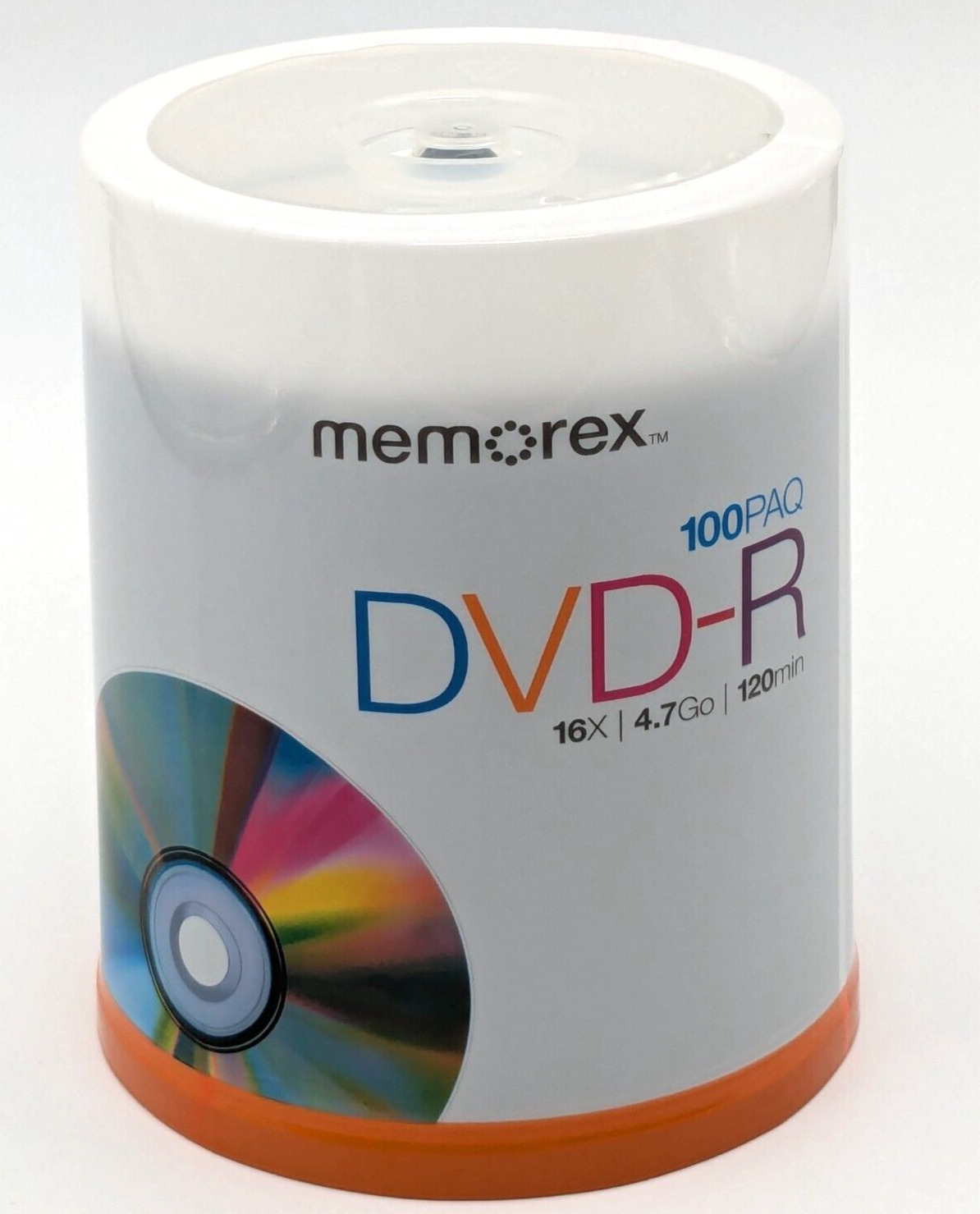 Memorex DVD+R - 16X - 4.7 GB -120 min - 100 Pack Spindle - Brand New Sealed