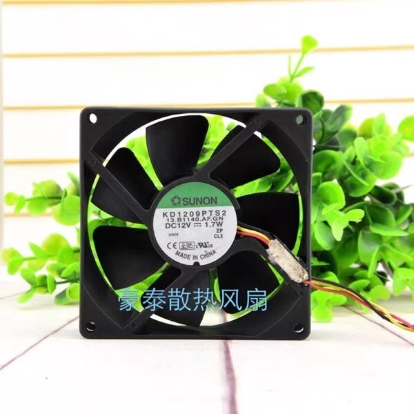 SUNON KD1209PTS2 9025 DC12V 1.7W 9CM 3-Wire Silent Cooling Fan