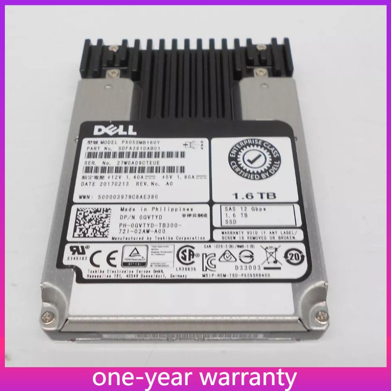 NEW GVTYD 0GVTYD DELL PX05SMB160Y 1.6TB 2.5" SAS 12G MU SSD Solid State Drive