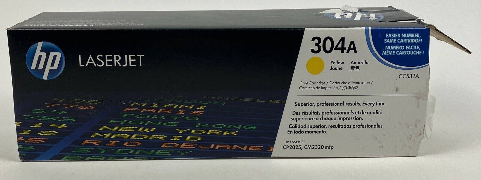 Genuine HP Laserjet 304A Yellow Laser Toner Print Cartridge CC532A NEW OPEN BOX