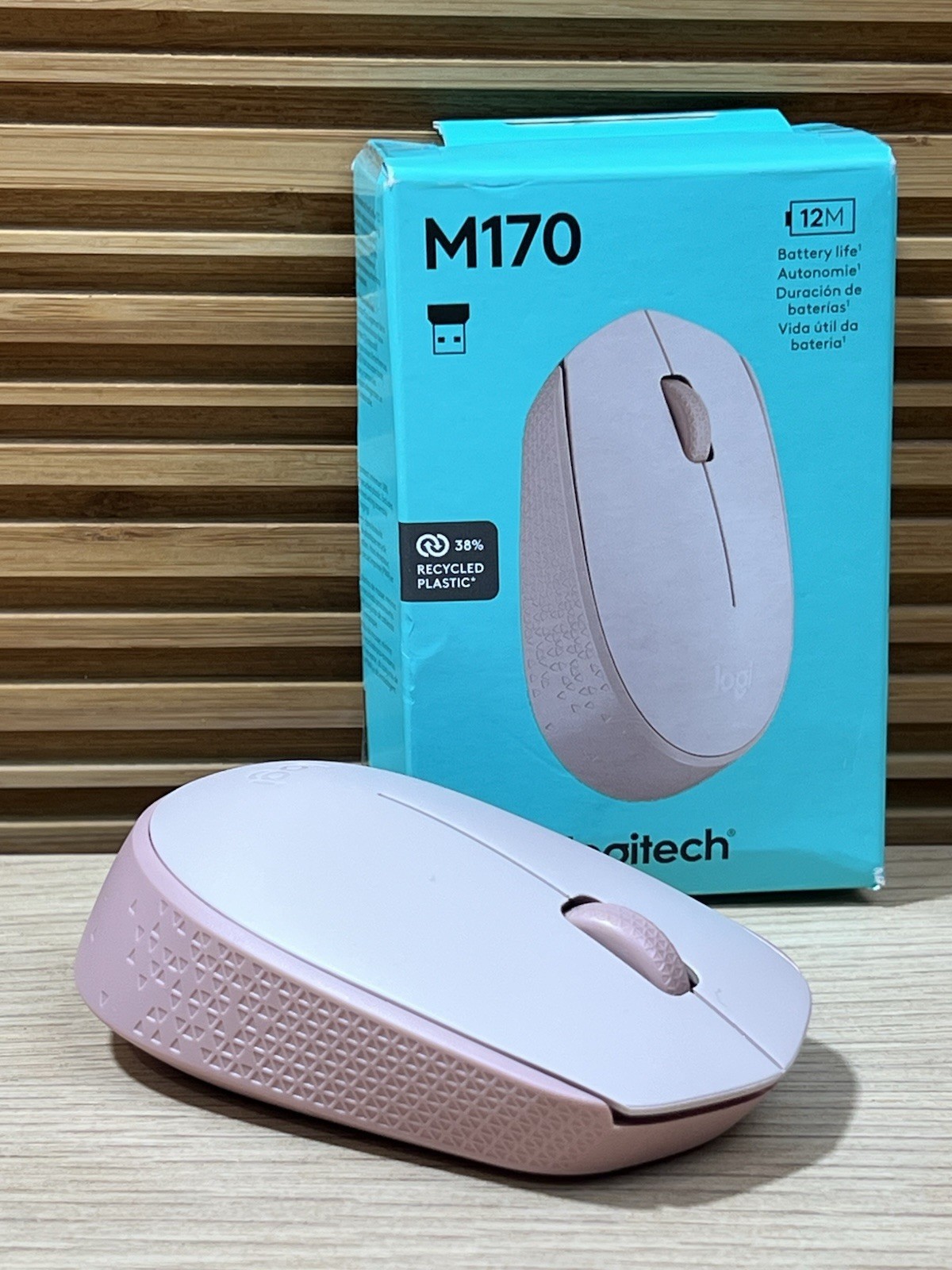Logitech M170 Wireless Mouse - PC, Mac, Laptop, Ambidextrous, Compact, Rose Pink